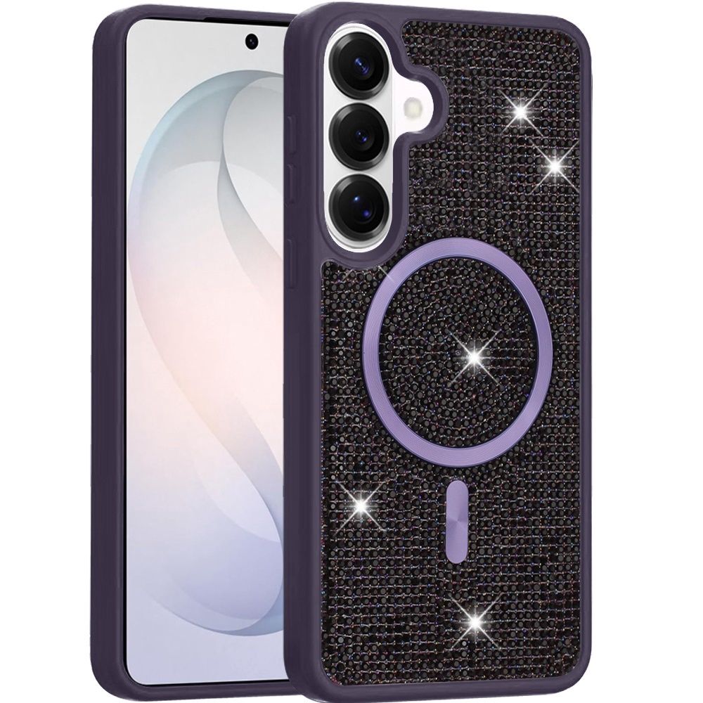 For Samsung s26 Edge Diamond [Magnetic Circle] with CD Pattern Hybrid - Purple