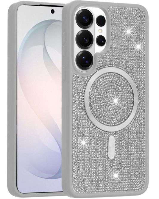 For Samsung s26 Ultra Diamond [Magnetic Circle] with CD Pattern Hybrid - White