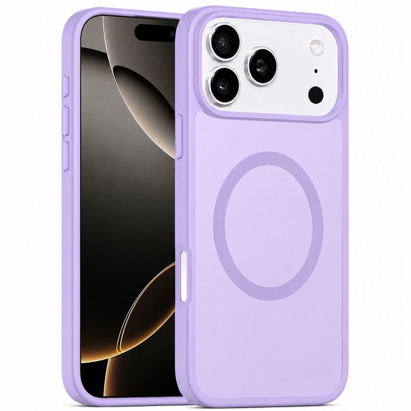 Magnetic Circle Smooth Safe Matte Feel Hybrid Case for iPhone 17 Pro Max - Light Purple