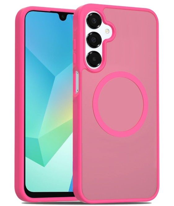 Magnetic Circle Smooth Safe Matte Feel Hybrid Case for Samsung A17 5G  - Hot Pink