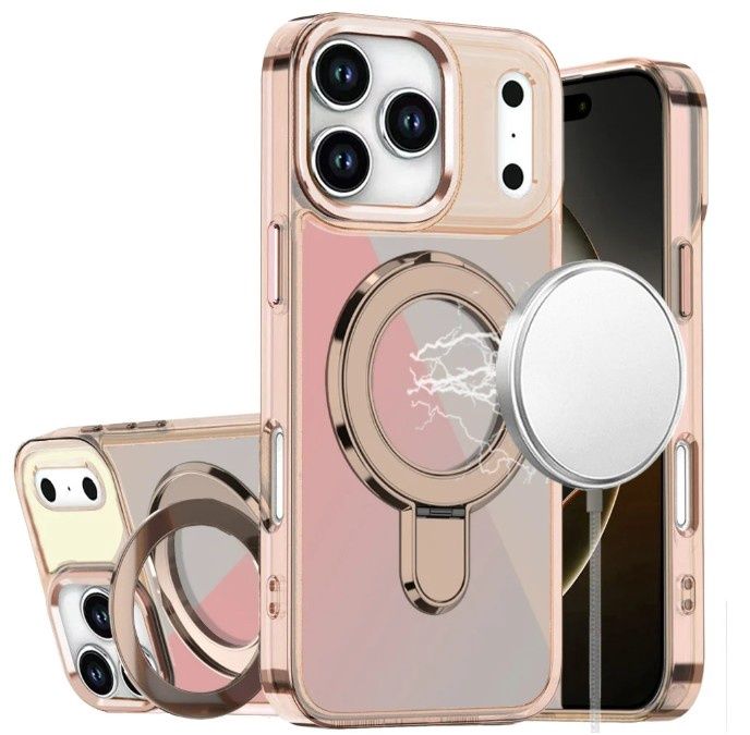 For iPhone 17 Pro CHROME HQ Rotational Magnetic Ring Hybrid - Desert Titanium