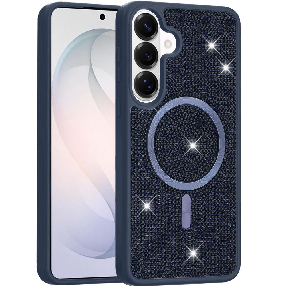 For Samsung s26 Edge Diamond [Magnetic Circle] with CD Pattern Hybrid - Blue
