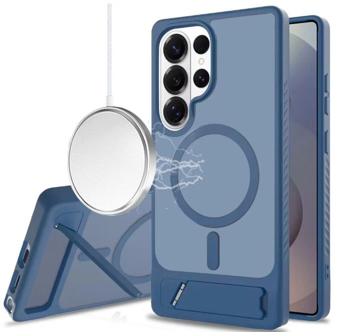 For Samsung s26 Ultra Matte Magnetic Hybrid with Metal Kickstand Case - Royal blue