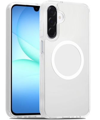 For Samsung A17 5G [Magnetic Circle] Smooth Safe Matte Feel Hybrid Case - Clear