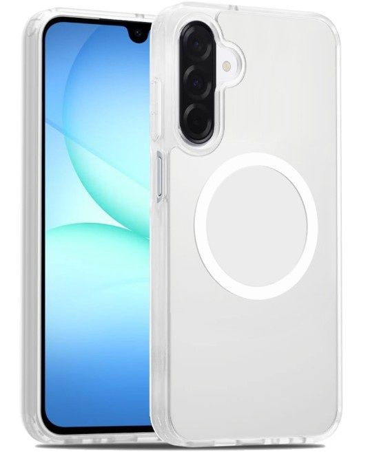 Magnetic Circle Smooth Safe Matte Feel Hybrid Case for Samsung A17 5G  - Clear
