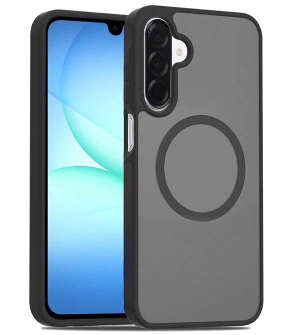 Magnetic Circle Smooth Safe Matte Feel Hybrid Case for Samsung A17 5G  - Black