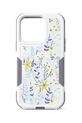 QH 2 in 1 Artist Accept Customize Case for Iphone 15 pro- Cool Toned Floral Design