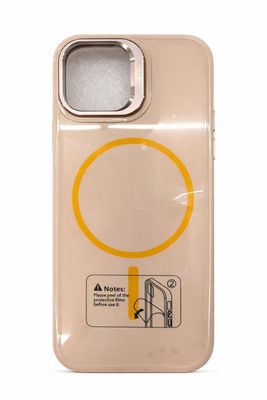 Elegant Magsafe Case with Camera Kickstand for Iphone 15 pro-Frosted Khakee