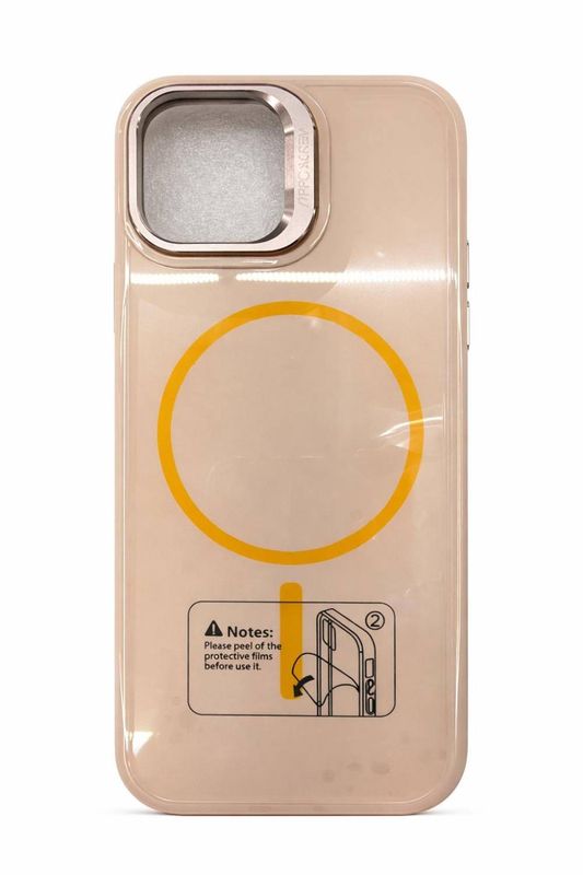 Elegant Magsafe Case with Camera Kickstand for Iphone 15 pro-Frosted Khakee