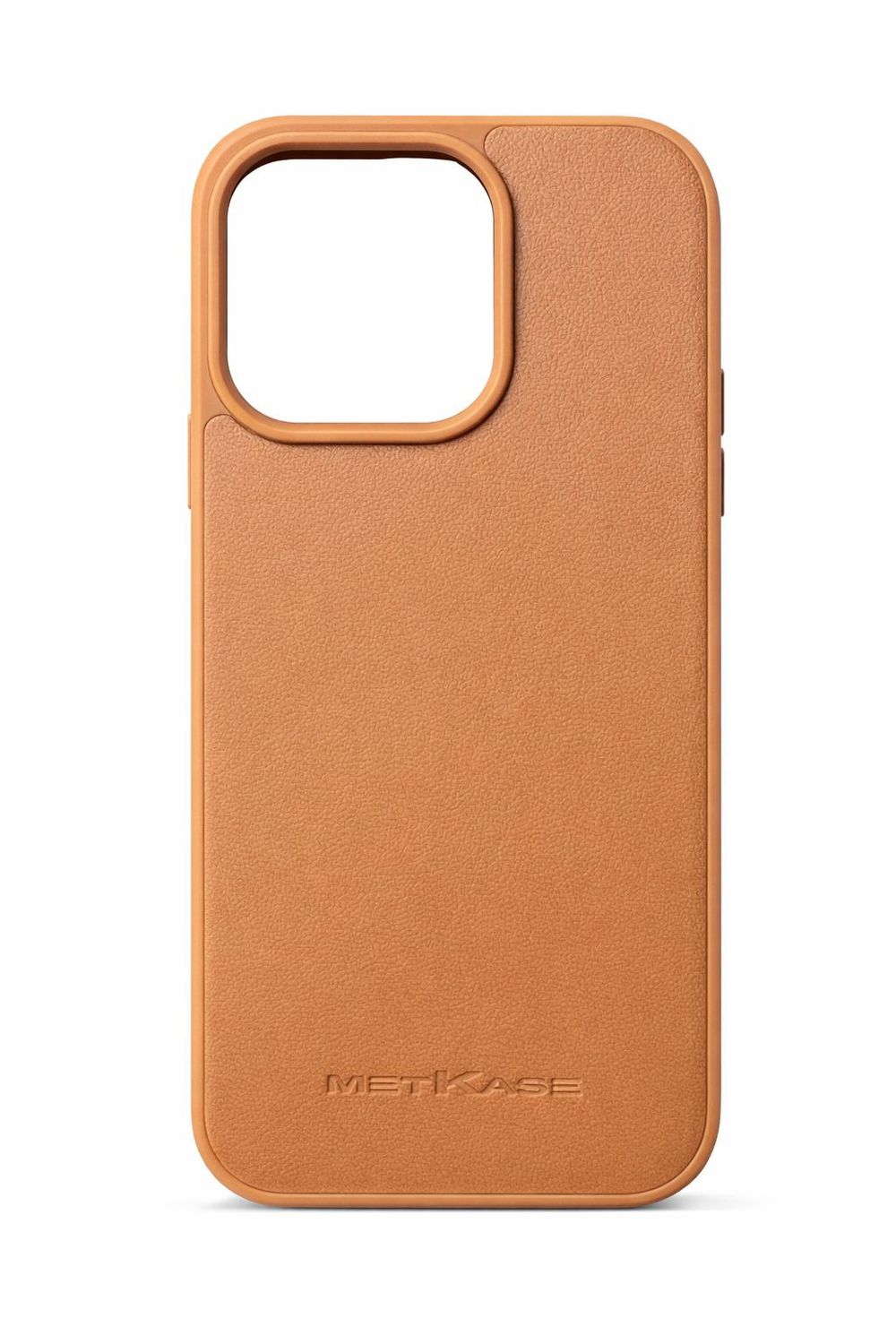METKASE Apple-Peel Stick PU Leather Hybird Case for Iphone 15 Pro - Brown