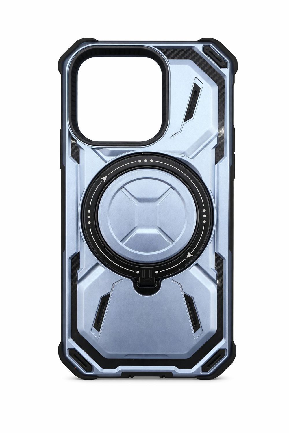 Premium Magnetic Circle Kickstand Case for Iphone 15 Pro - Light Blue