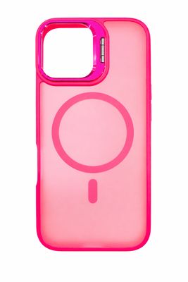 Sky Magnetic Case with Camera Kick Stand for Iphone 15 Pro-Hot Pink