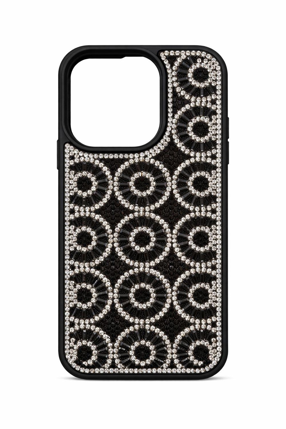 Swaro Star S3 Bling Case for Iphone 15 Pro- Black Rhinestones