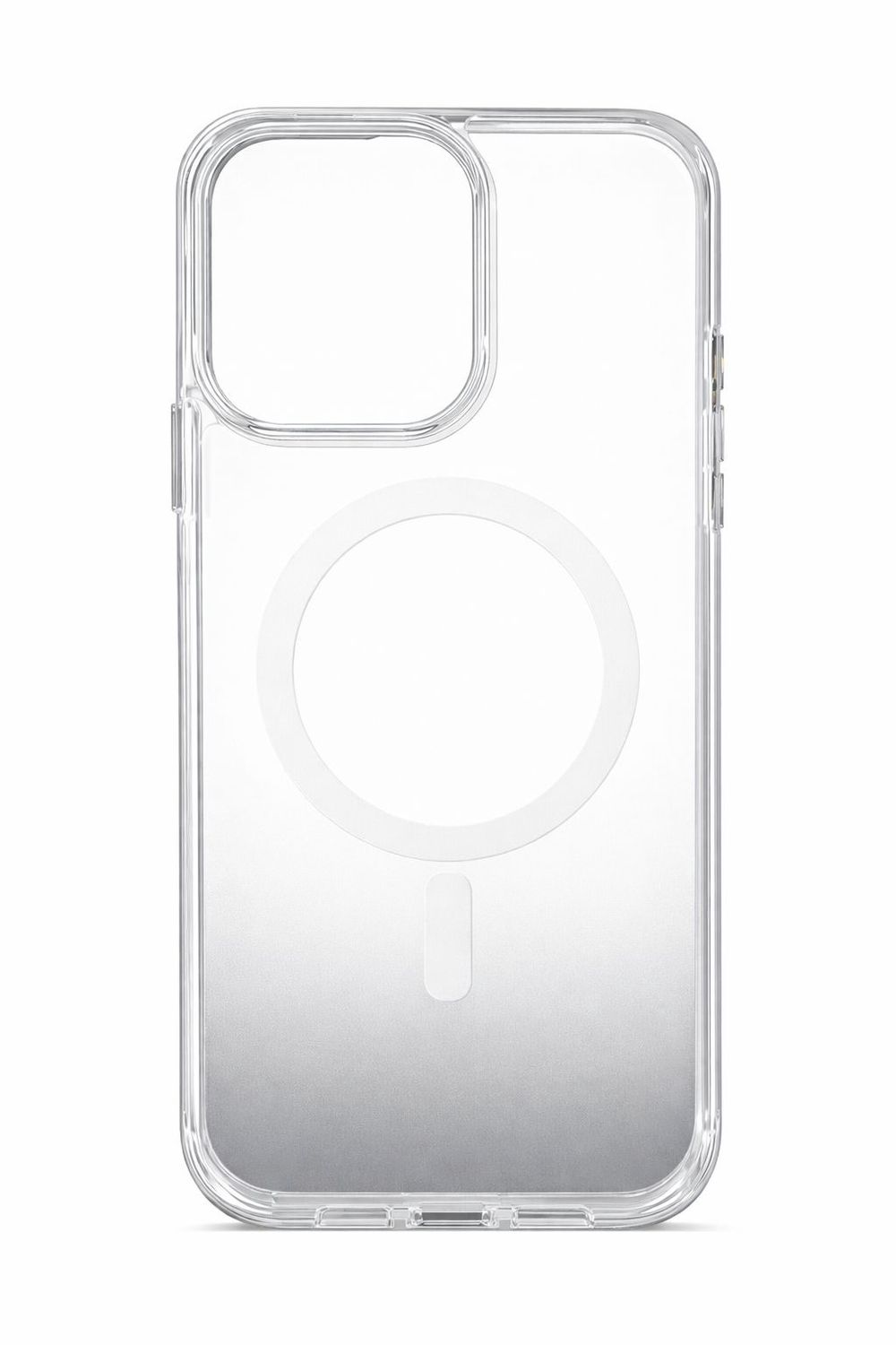 O1 Built-In Magnetic Transparent Ombre Color Case for Iphone 15 Pro Max-Gray