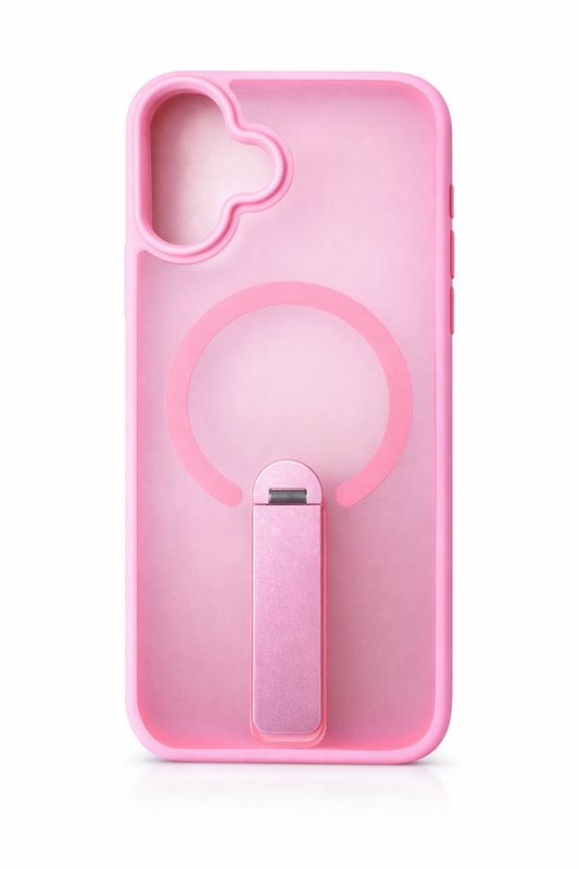 Magsafe Compatible O1 Skin Feeling Kickstand Case for Iphone 15 Pro Max-Pink