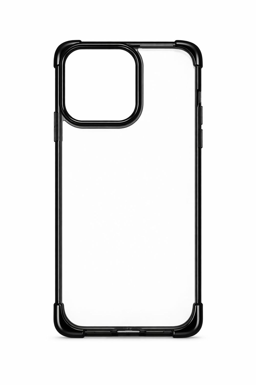 Four Corner Frosted Shell for Iphone 15 Pro Max-Black Accent