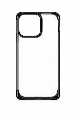 Four Corner Frosted Shell for Iphone 15 Pro Max-Black Accent