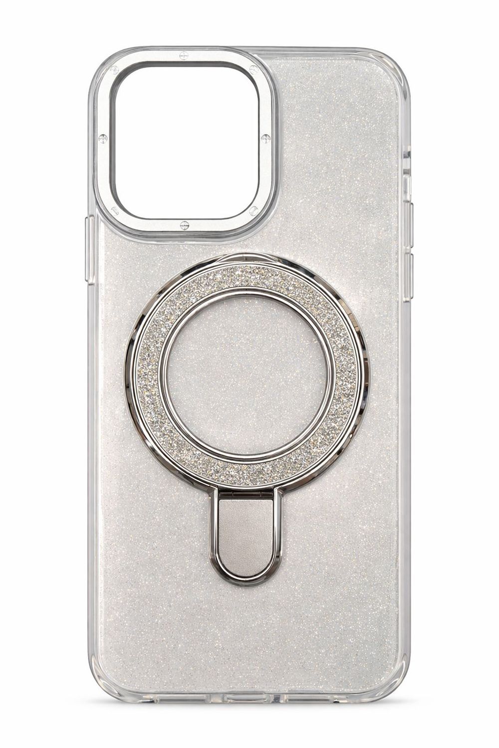 Shinning Case with Kickstand Magsafe Compatible Case for Iphone 15 Pro Max- White