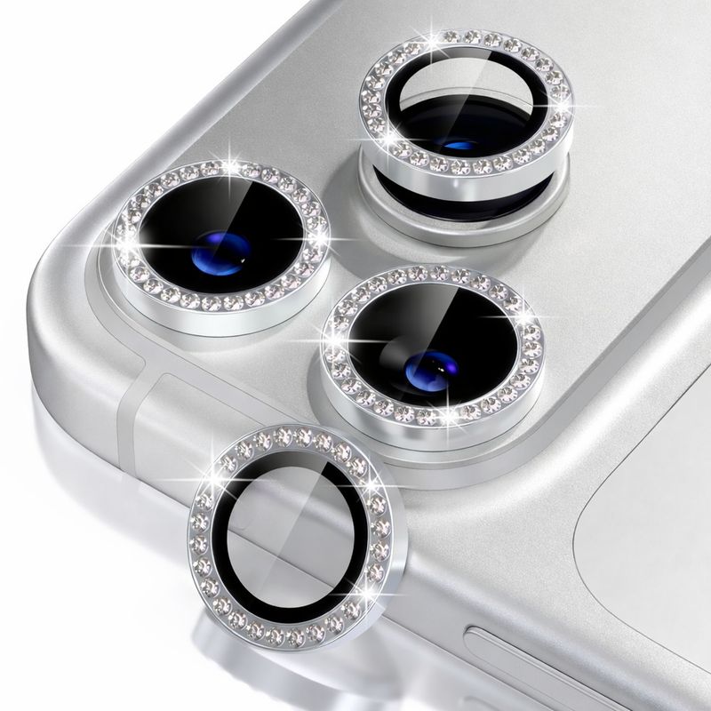 Glitter Camera Lens for Iphone 17- Silver
