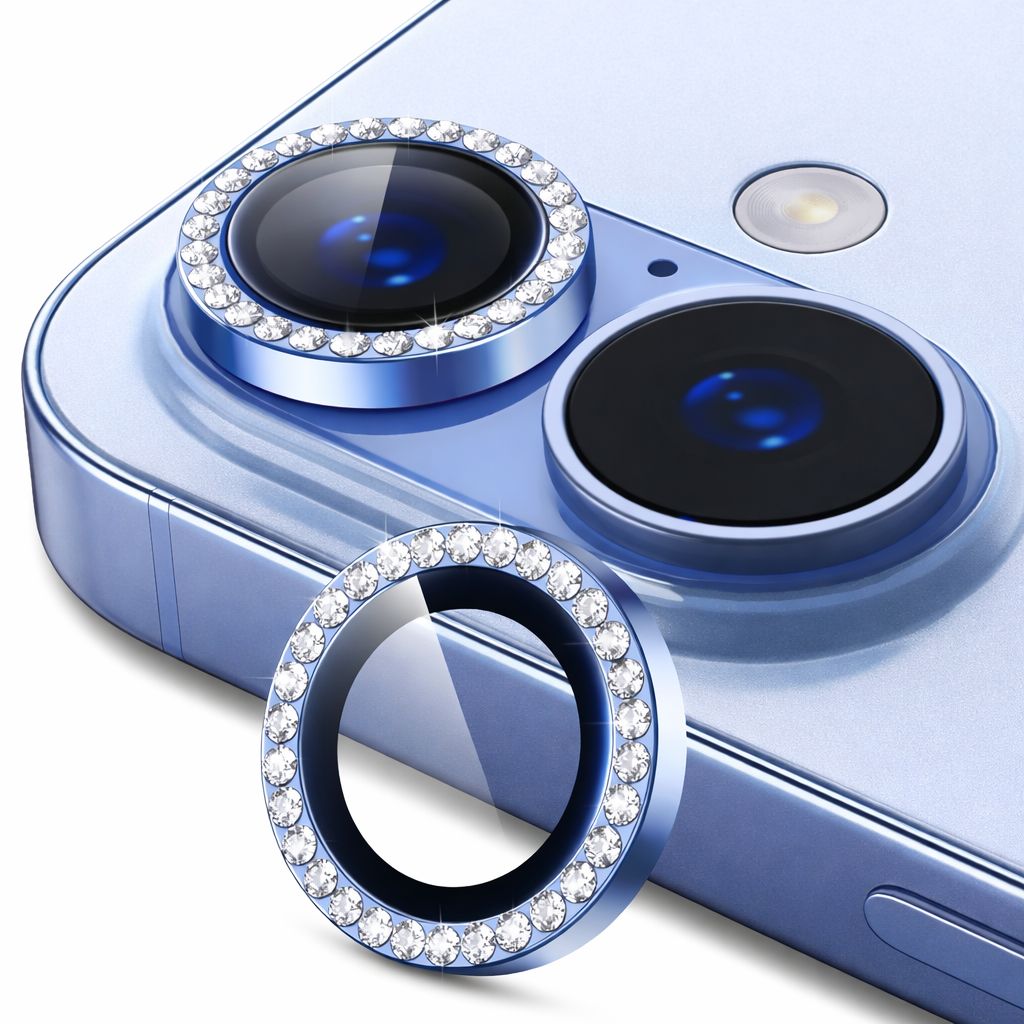 Glitter Camera Lens for Iphone 17- Blue