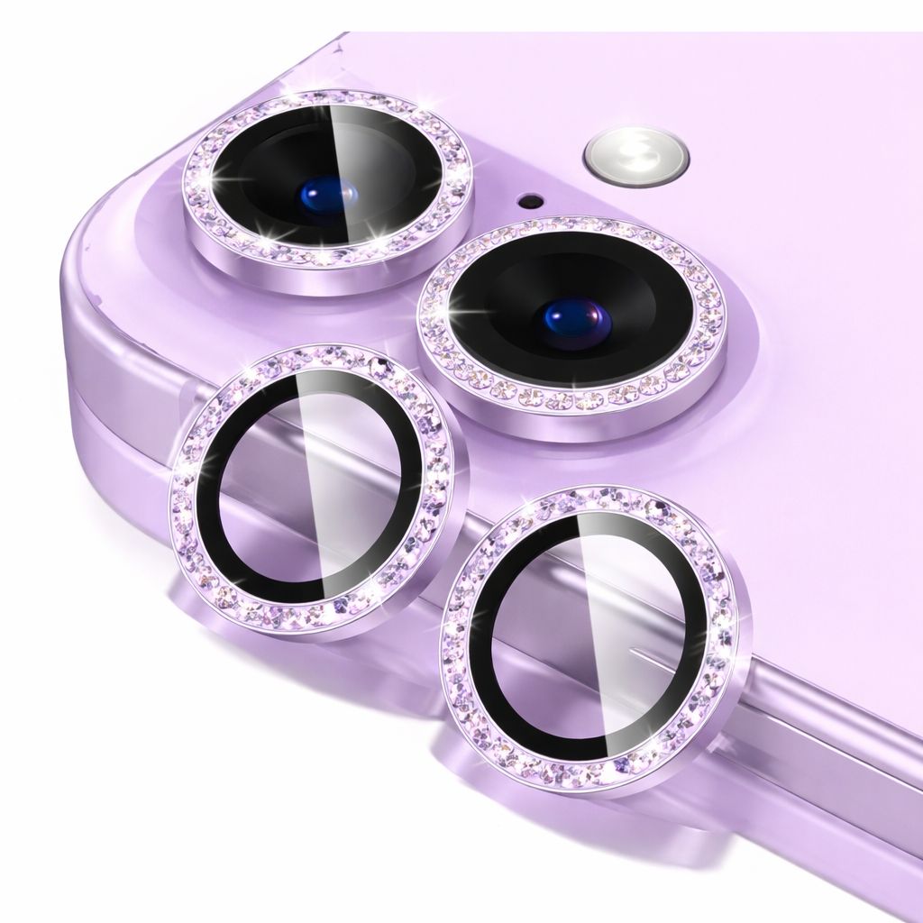 Glitter Camera Lens for Iphone 17- purple