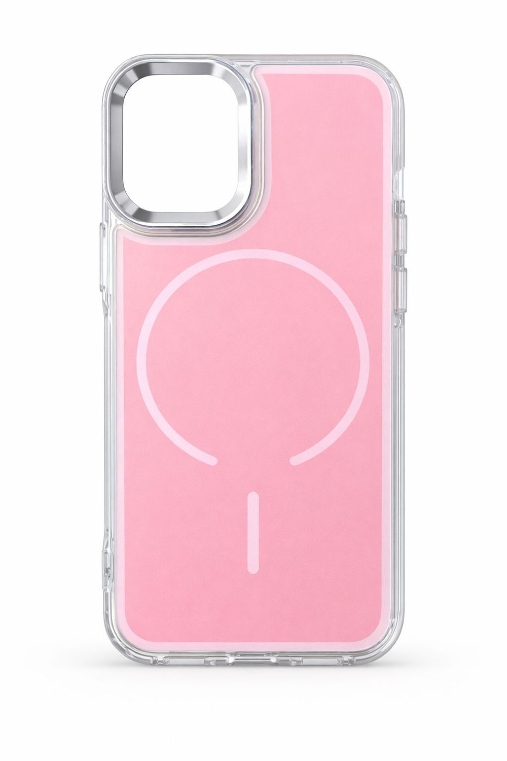 Frosted Colorful C Case Magsafe Case for Iphone 15 Pro Max- PINK