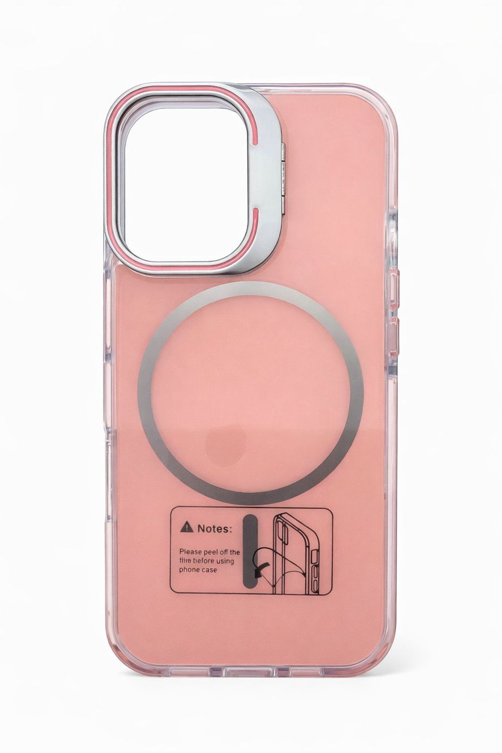 Macaron Magnetic Phone Case with Camera Kickstand for Iphone 15 Pro Max -Pink