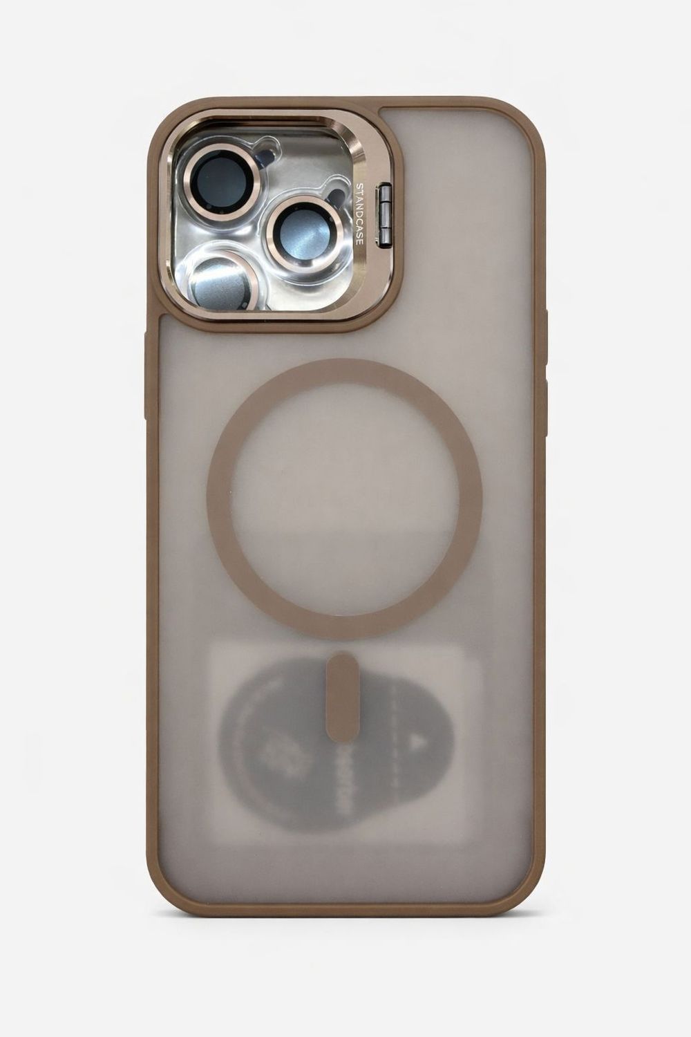 U2 Magnetic Case with Camera Kickstand and Lens Protector for Iphone 15 Pro Max-Dessert Color