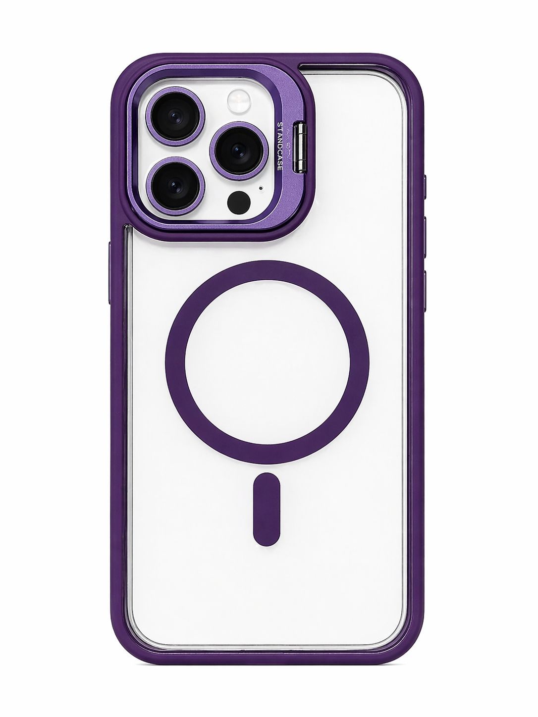 U1 Magnetic Case with Camera Kickstand and Lens Protector foor Iphone 15 Pro Max-Purple