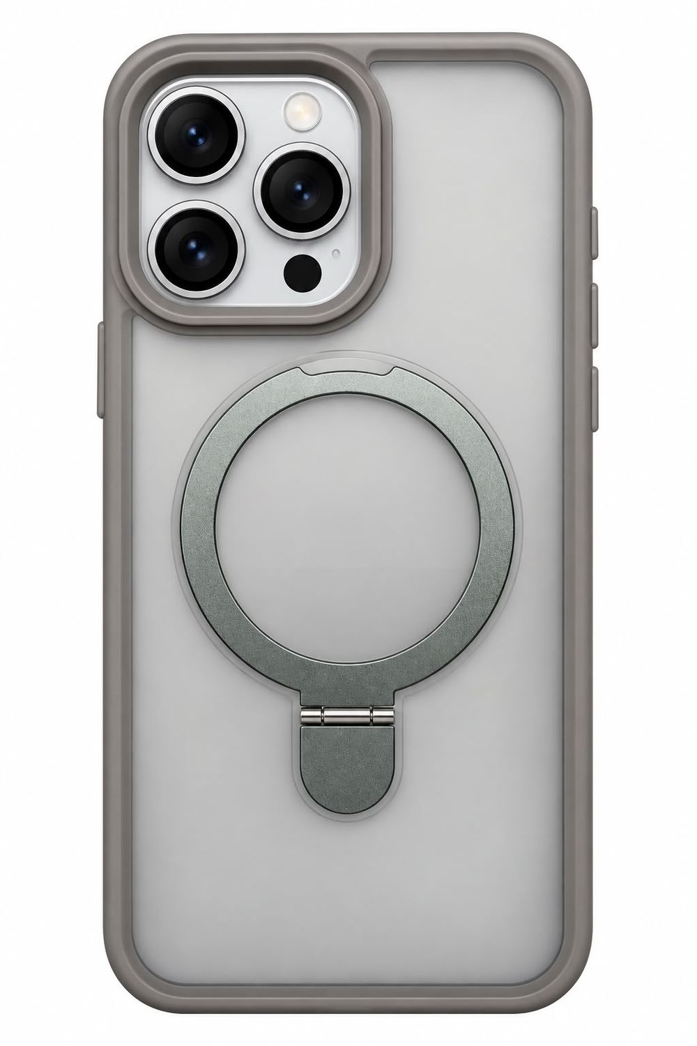 U3 Magnetic Kickstand Case with Camera Lens Protector for Iphone 15 Pro Max- Gray