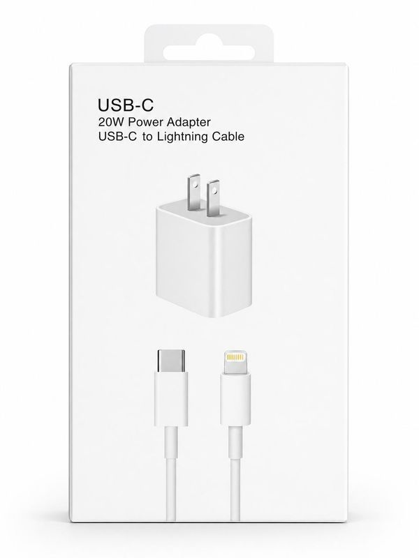 20W adapter combo with C - L PD cable 1M/3FT package well