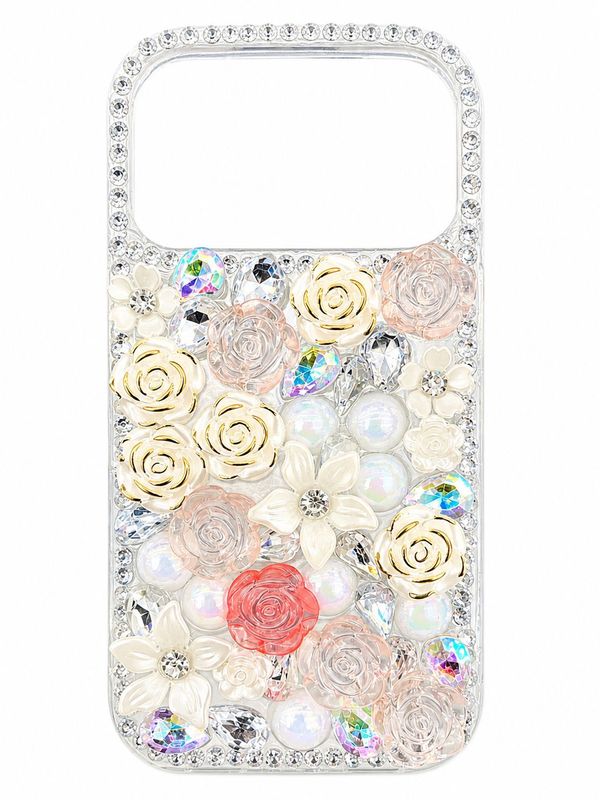 Plum Blossom Diamond Phone Case for Iphone 17 Pro- White