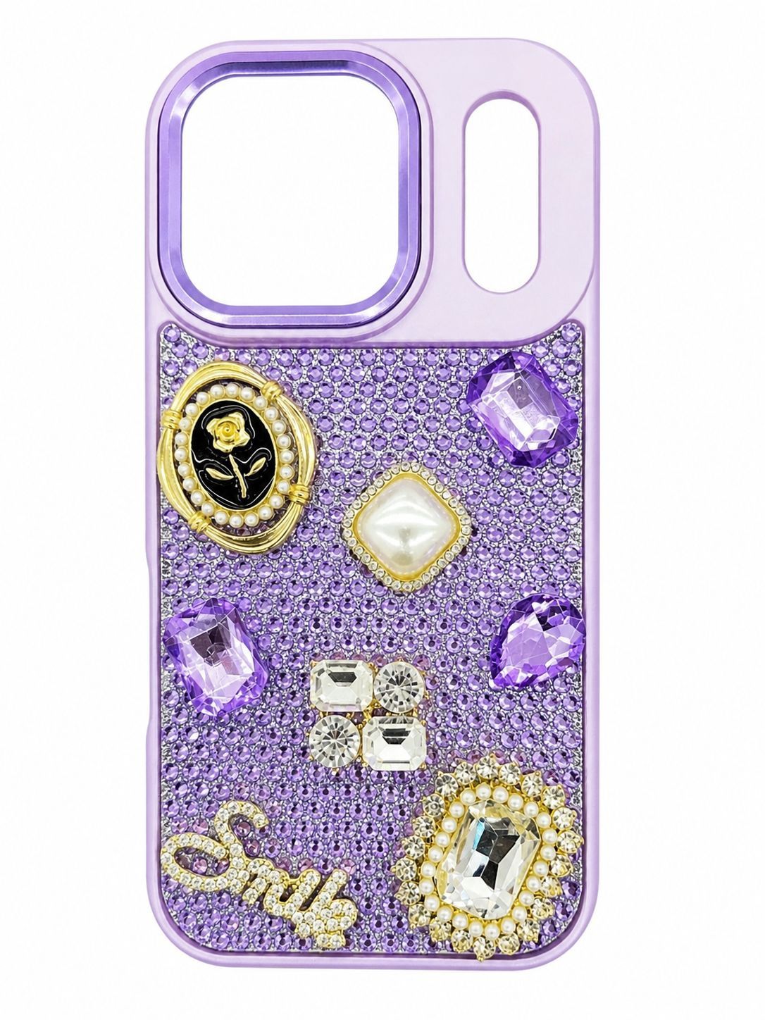 Crystal Mix Accessory Full Diamond Case for Iphone 17 Pro-Purple