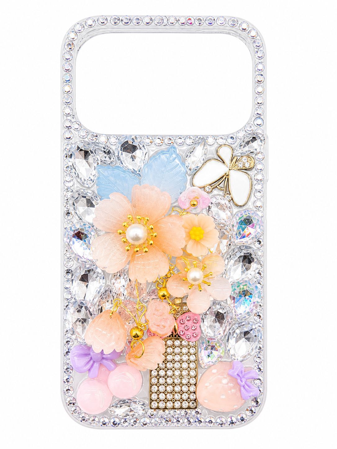 Full Diamond 3D Flower Phone Case for Iphone 17 Pro