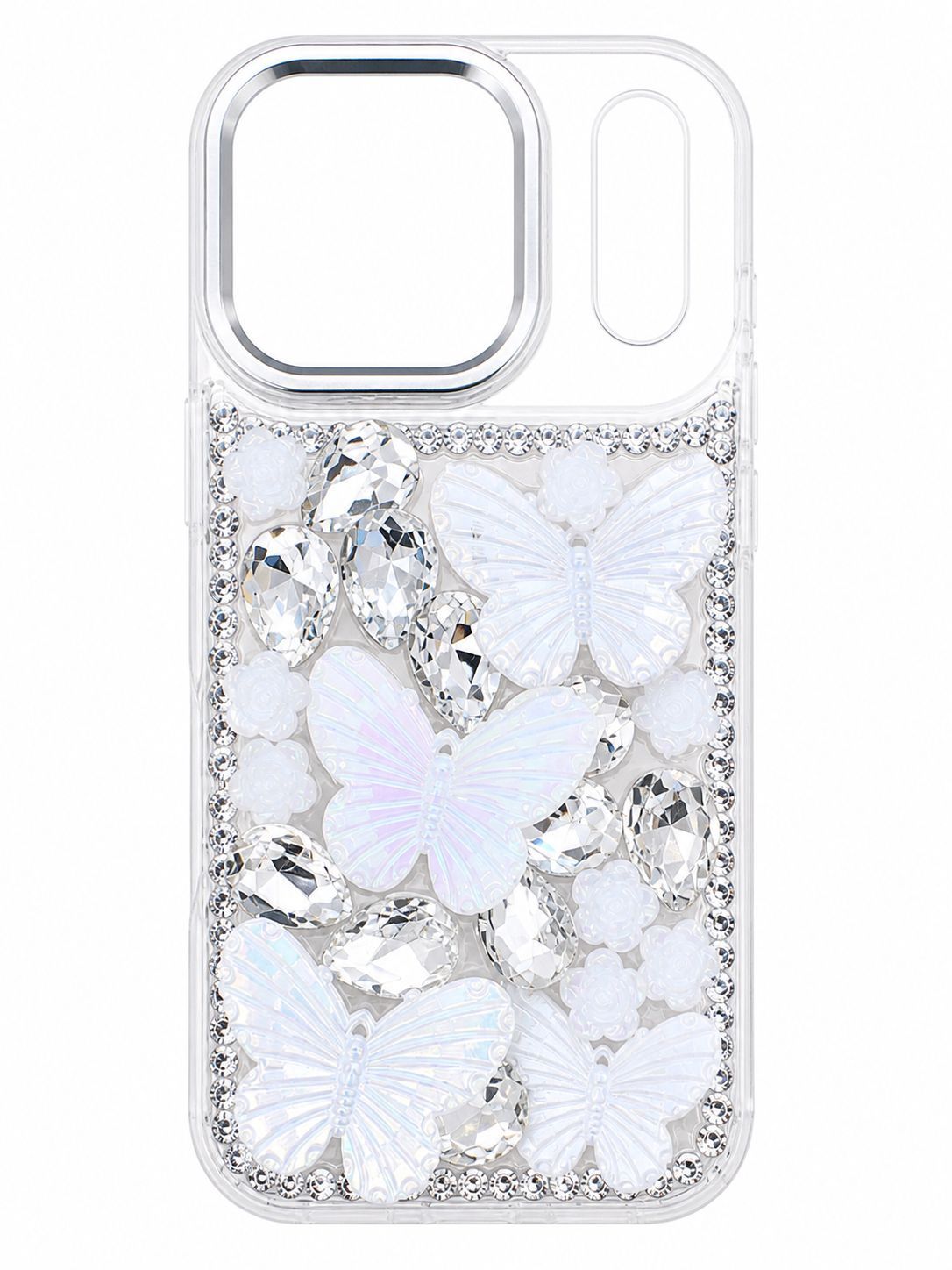 Crystal Hudie Full Diamond Case for Iphone 17Pro-White