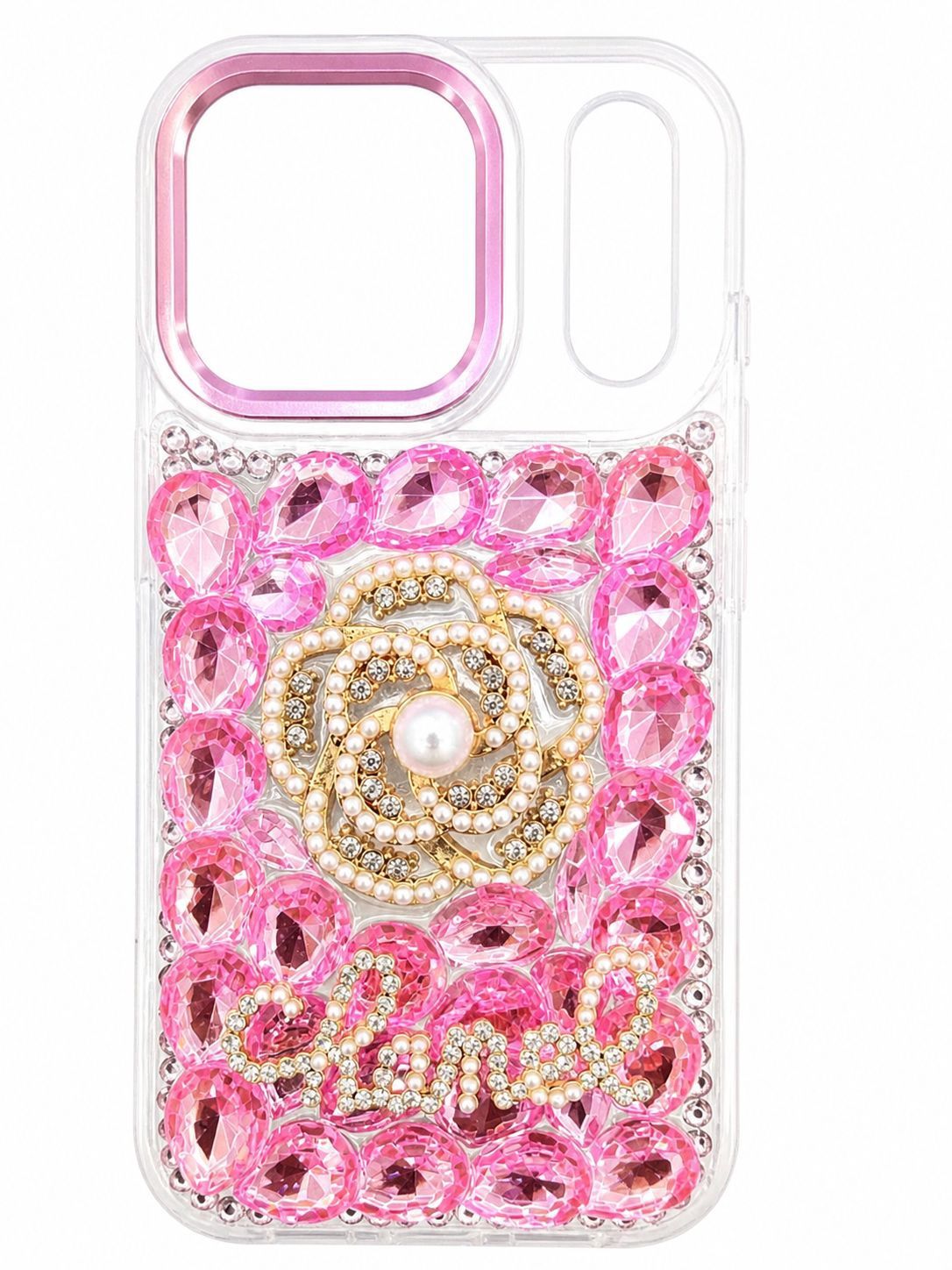 Pearl Rose Diamond Case Iphone 17 Pro- Pink
