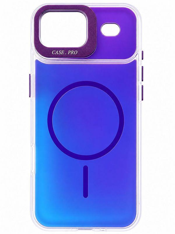 Colorful  Case with Frosted Gradient  Accent MagSafe-Compatible for Iphone 17 Air– Purple Camera Frame