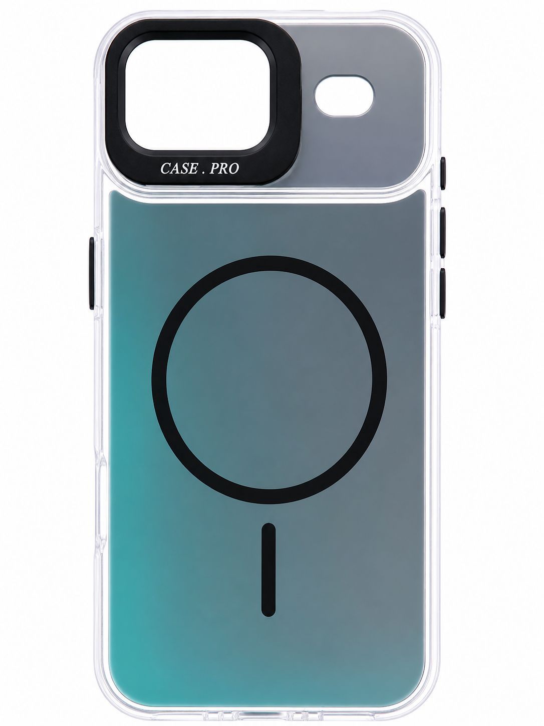 Colorful  Case with Frosted Gradient  Accent MagSafe-Compatible for Iphone 17 Air– Black Camera Frame