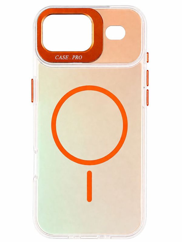 Colorful  Case with Frosted Gradient  Accent MagSafe-Compatible for Iphone 17 Air– Orange Camera Frame