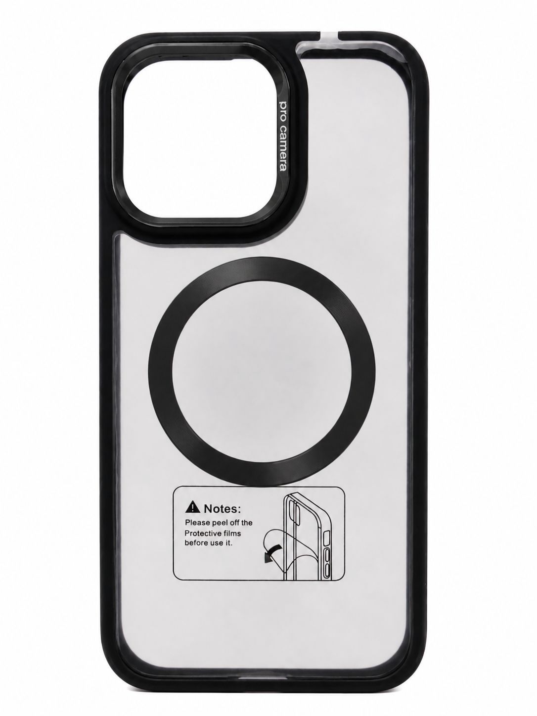 Transparent Black Tea Color Acrylic Phone Case for Iphone 15 Pro Max-Black