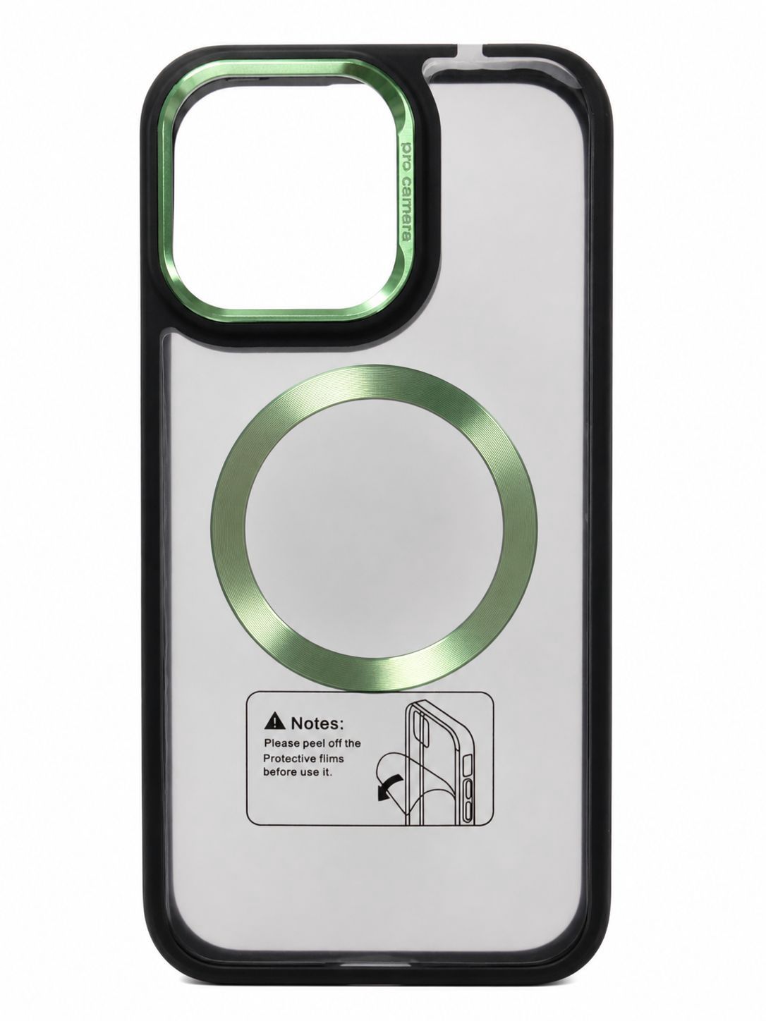 Transparent Black Tea Color Acrylic Phone Case for Iphone 15 Pro Max-Green