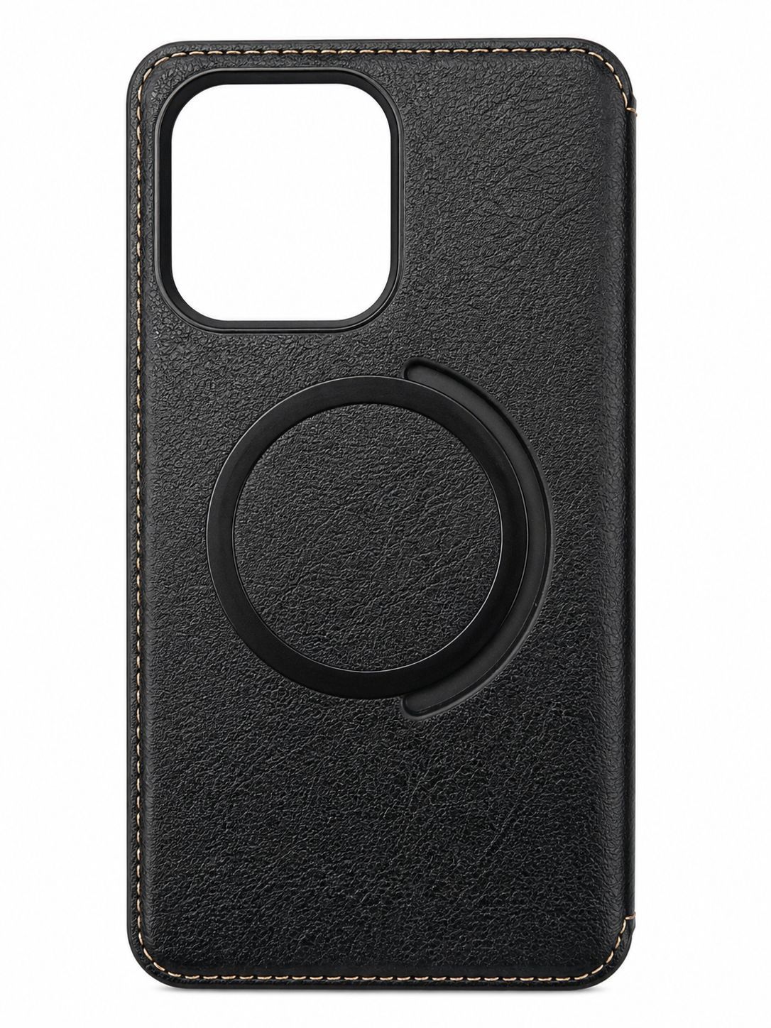 Leather Magsafe Wallet Case for Iphone 15 Pro Max-Black