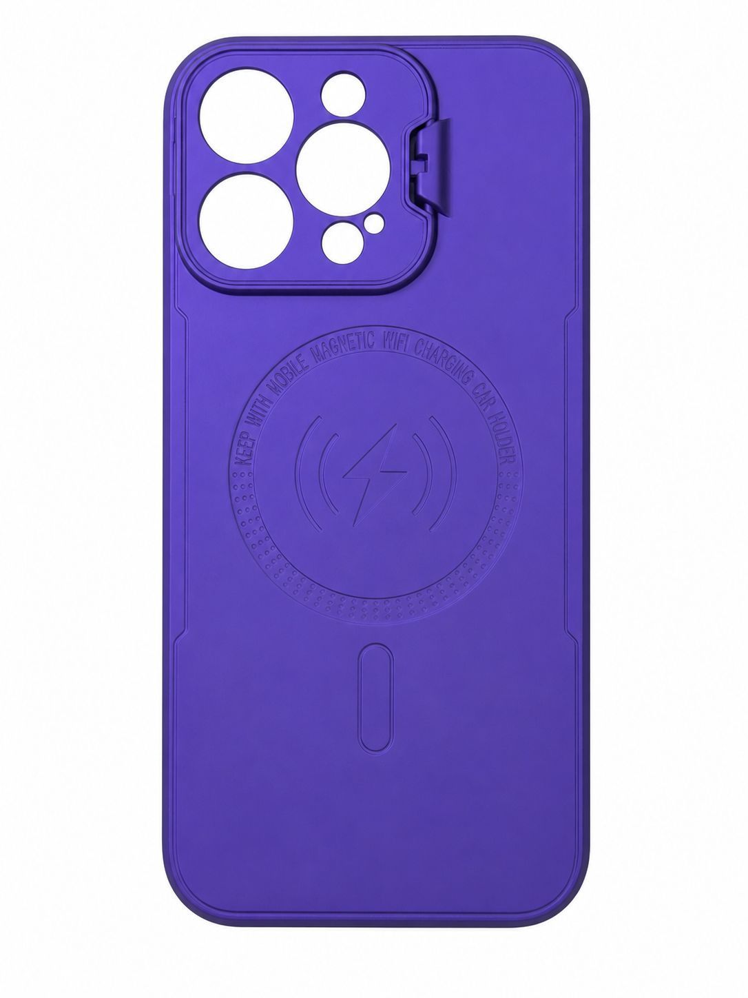Hybrid UV Paint Matte Finish Magnetic Ring Circle with Camera KickStand  Case for Iphone 15 Pro Max-Purple