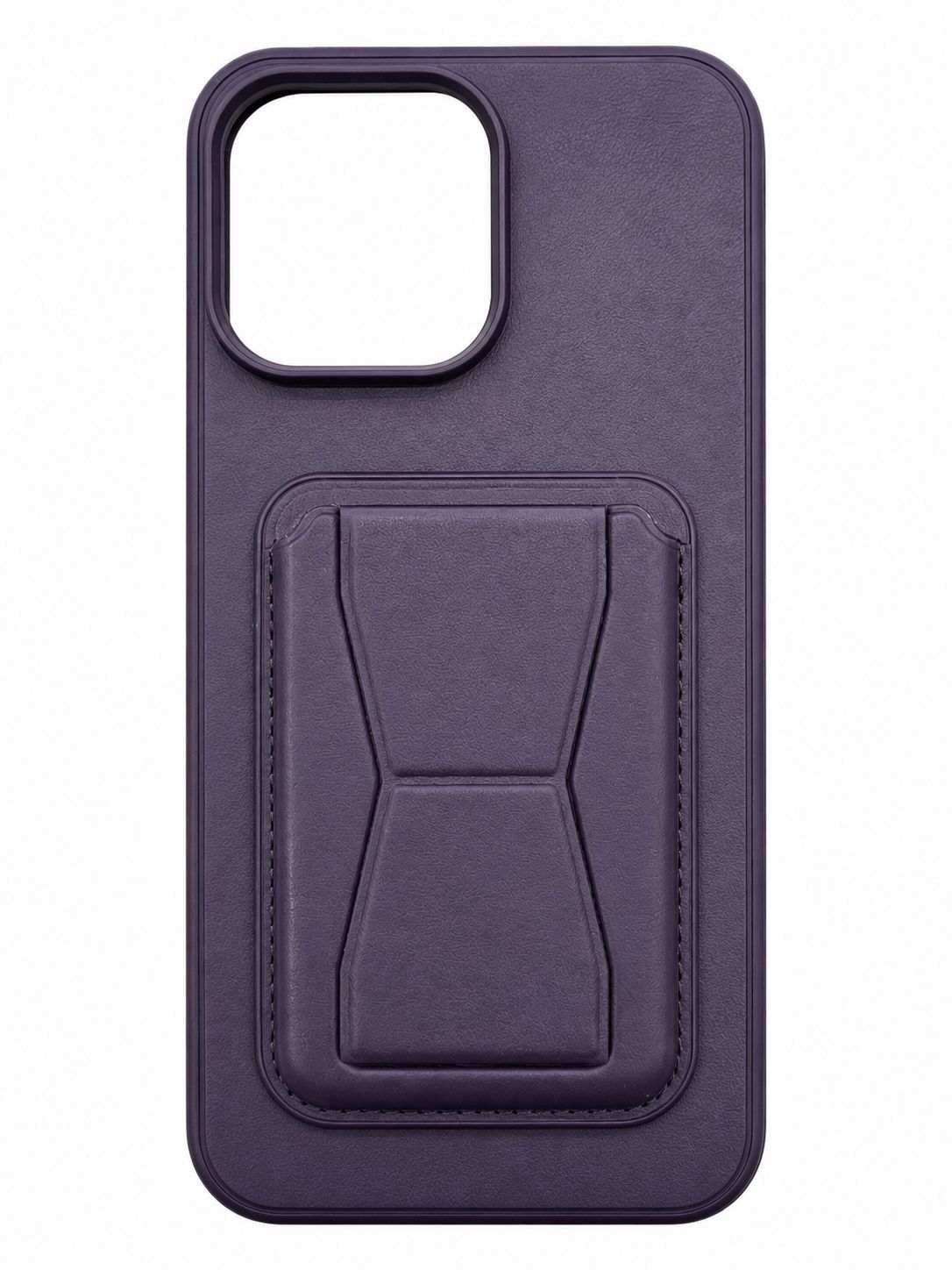 Premium Card Holder Kickstand Phone Case for Iphone 15 Pro Max- Purple