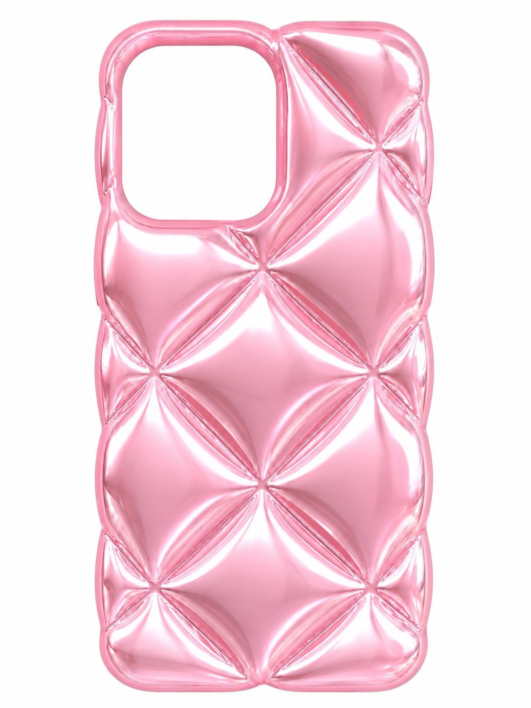 Electroplating IMD Laser Colorful Diamond Pattern Case for Iphone 15 Pro Max- Pink