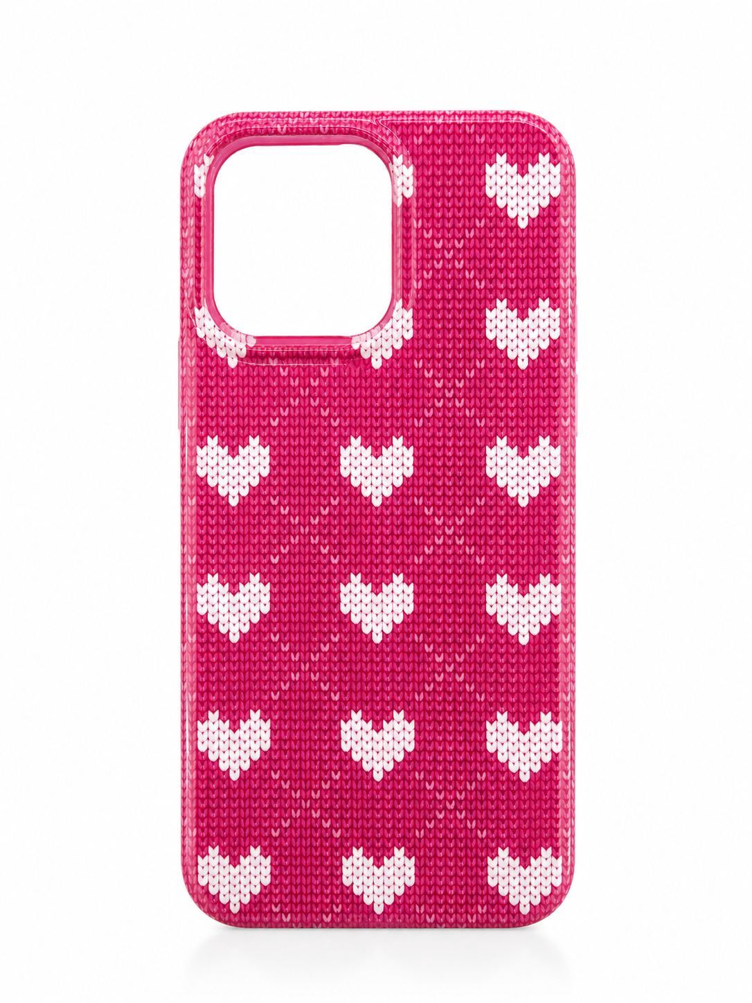 IMD TPU Double Layer Case for Iphone 15 Pro Max-Hearts on Pink