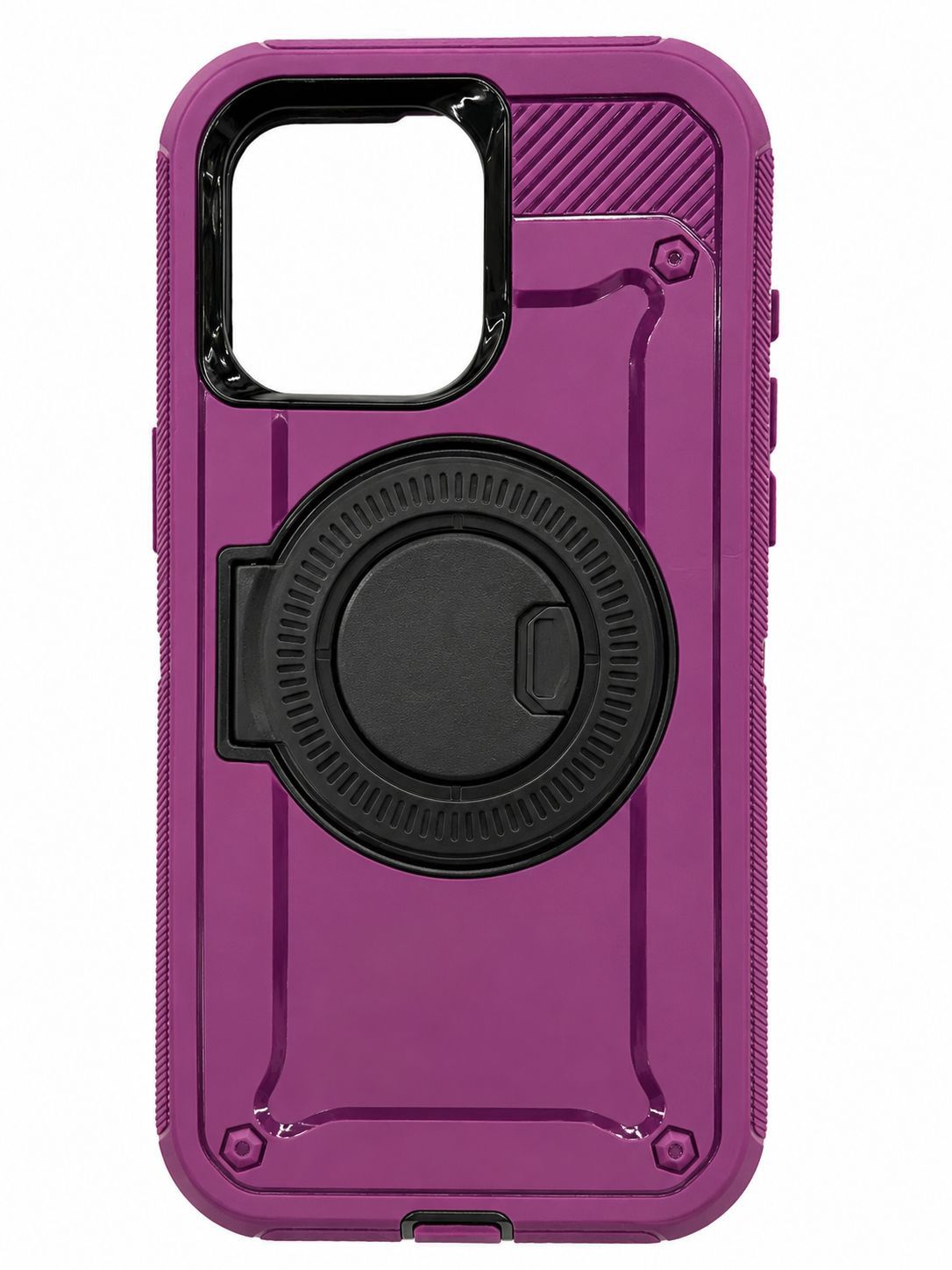 Heavy Duty Kickstand Magsafe Case for Iphone 15 Pro Max- Magenta Purple