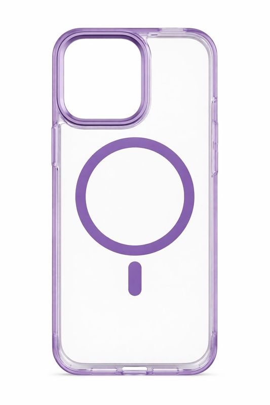 LY Clear Magsafe Case for Iphone 16-Purple Accent