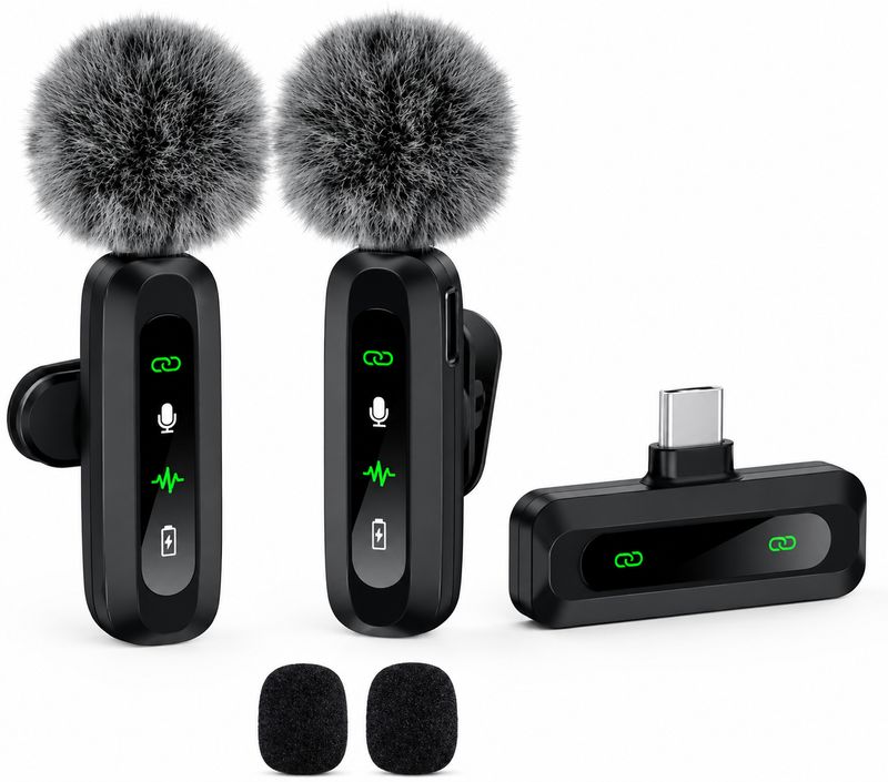 J3 one to two lavalier microphone Type-C interface