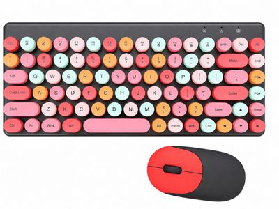 Color blocked keyboard and mouse set